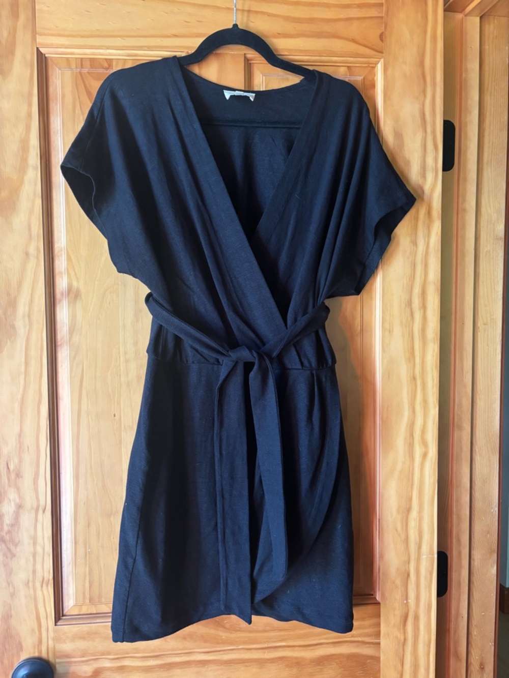 Sézane Black Mini Wrap Dress